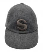 sacaiサカイ）の古着「22AW Sロゴ ウールメルトン 6パネル キャップ」｜グレー