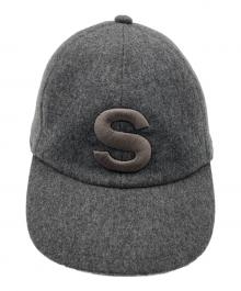 sacai（サカイ）の古着「22AW Sロゴ ウールメルトン 6パネル キャップ」｜グレー