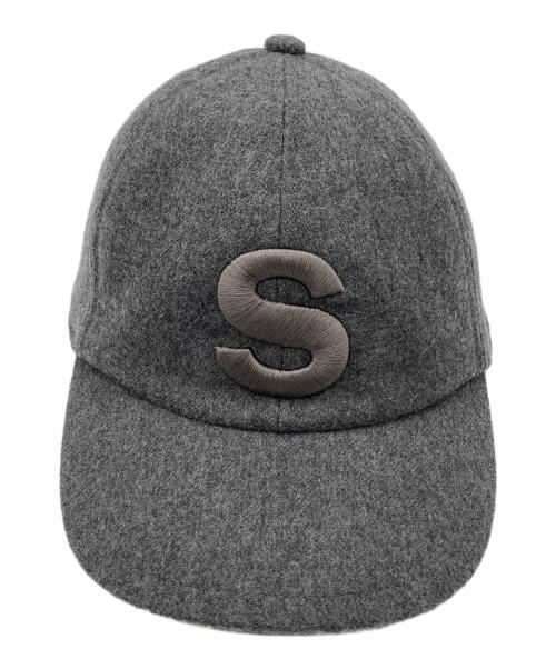 sacai（サカイ）sacai (サカイ) 22AW Sロゴ ウールメルトン 6パネル キャップ グレーの古着・服飾アイテム
