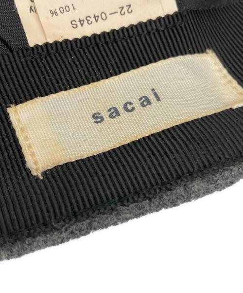 sacai（サカイ）sacai (サカイ) 22AW Sロゴ ウールメルトン 6パネル キャップ グレーの古着・服飾アイテム