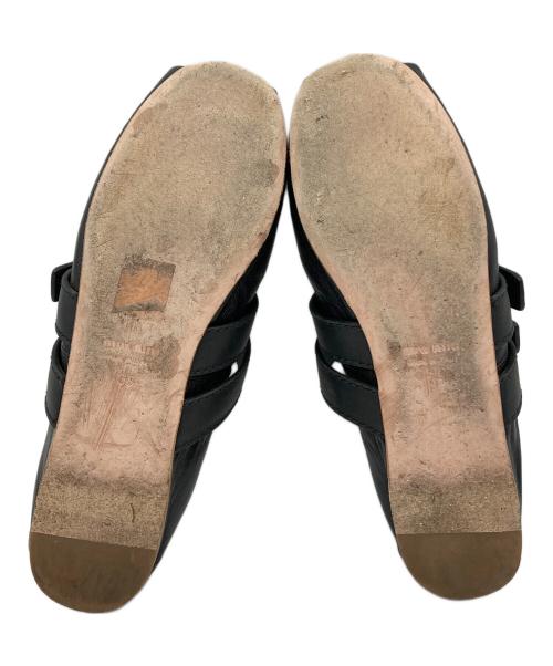 MIU MIU（ミュウミュウ）MIU MIU (ミュウミュウ) ダブルストラップリボンバレエパンプス ブラック サイズ:36の古着・服飾アイテム