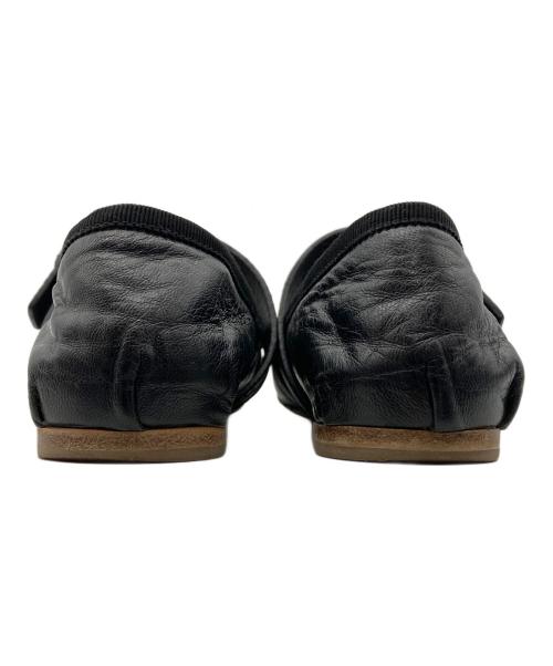 MIU MIU（ミュウミュウ）MIU MIU (ミュウミュウ) ダブルストラップリボンバレエパンプス ブラック サイズ:36の古着・服飾アイテム