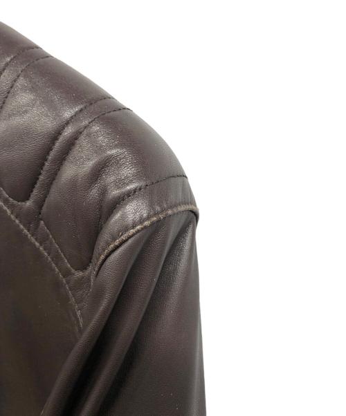 BOSS HUGO BOSS（ボス ヒューゴボス）BOSS HUGO BOSS (ボス ヒューゴボス) ラムレザージャケット ブラウン サイズ:48の古着・服飾アイテム