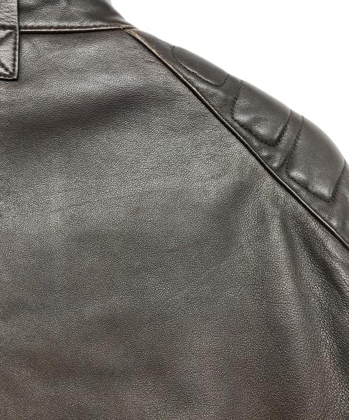 BOSS HUGO BOSS（ボス ヒューゴボス）BOSS HUGO BOSS (ボス ヒューゴボス) ラムレザージャケット ブラウン サイズ:48の古着・服飾アイテム