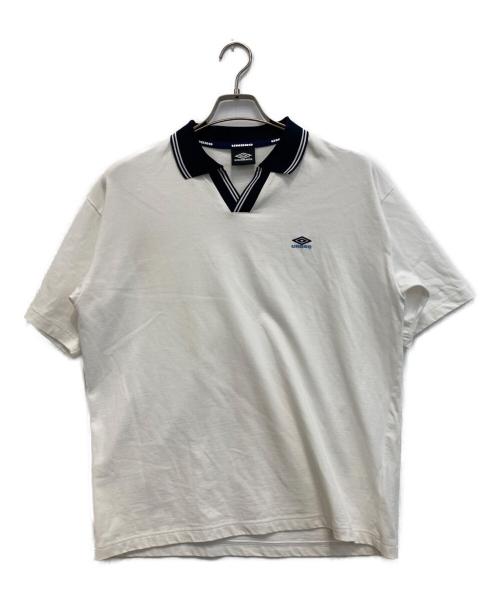 UMBRO（アンブロ）UMBRO (アンブロ) BEAUTY&YOUTH (ビューティーアンドユース) 別注ロゴ刺繍ポロシャツ ホワイト サイズ:Mの古着・服飾アイテム