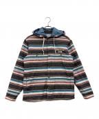 STANDARD CALIFORNIAスタンダードカリフォルニア）の古着「ボーダー フード ジャケット」｜ブラウン×ブルー