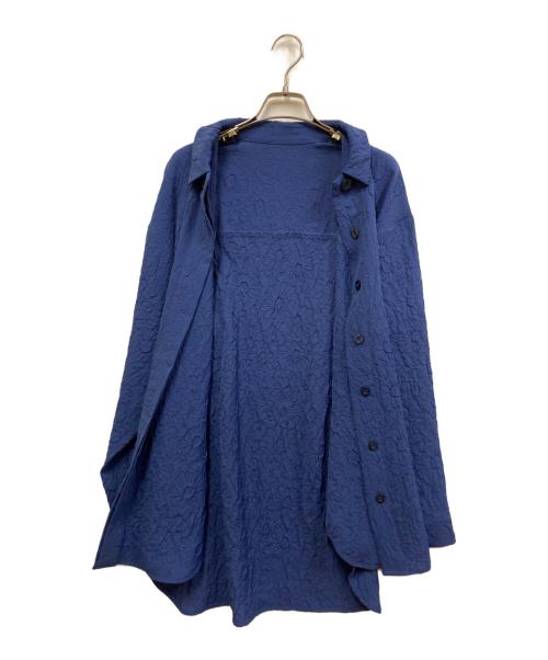Ameri（アメリ）AMERI (アメリ) SHRINK FLOWER SHIRT/シュリンクフラワーシャツ ブルー サイズ:FREEの古着・服飾アイテム