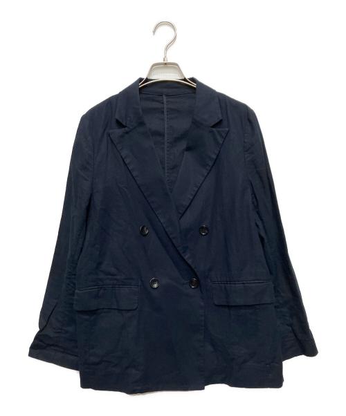 SLOBE IENA（スローブ イエナ）SLOBE IENA (スローブ イエナ) リネンコットンダブルブレストジャケット ネイビー サイズ:freeの古着・服飾アイテム