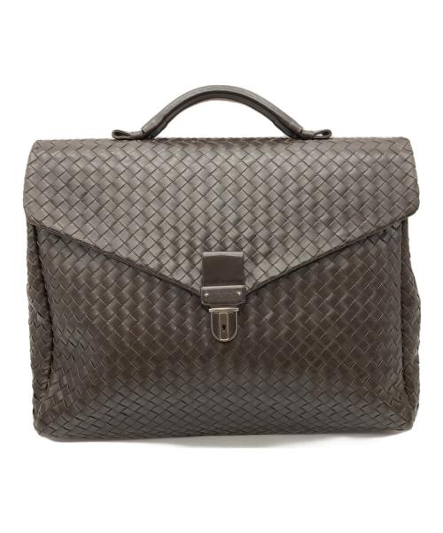 BOTTEGA VENETA（ボッテガベネタ）BOTTEGA VENETA (ボッテガベネタ) イントレチャートダレスバッグ ブラウンの古着・服飾アイテム
