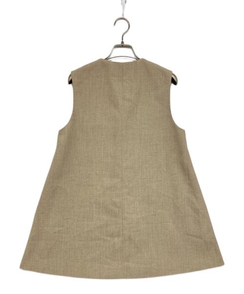 LOEFF（ロエフ）LOEFF (ロエフ) ホップサックVネックフレアベスト ベージュ サイズ:表記無しの古着・服飾アイテム