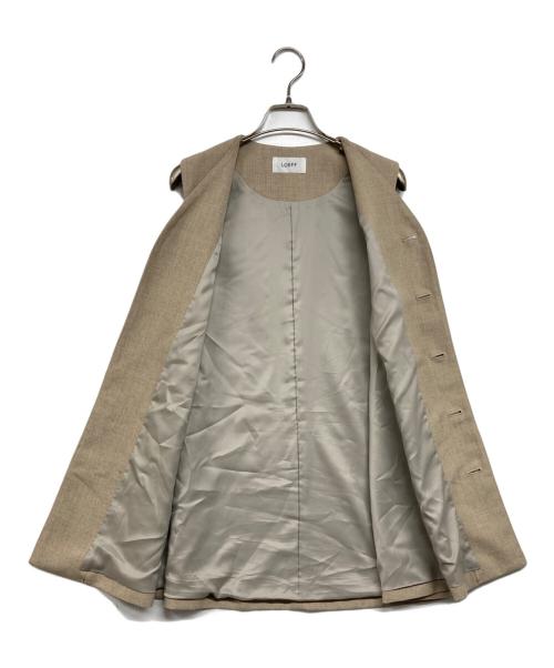 LOEFF（ロエフ）LOEFF (ロエフ) ホップサックVネックフレアベスト ベージュ サイズ:表記無しの古着・服飾アイテム