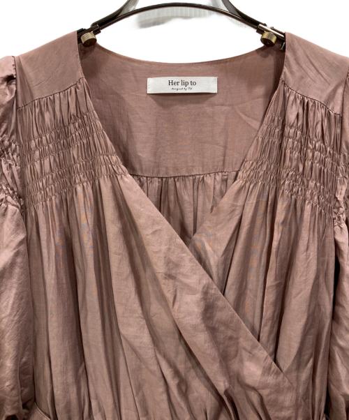 HER LIP TO（ハーリップトゥ）Her lip to (ハーリップトゥ) フェイクカシュクールワンピース ピンク サイズ:Sの古着・服飾アイテム