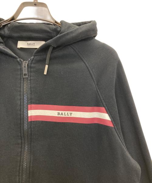 BALLY（バリー）BALLY (バリー) ロゴラインプリントジップパーカー ブラック サイズ:US36の古着・服飾アイテム