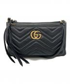 GUCCIグッチ）の古着「GGマーモントショルダーバッグ」｜ブラック
