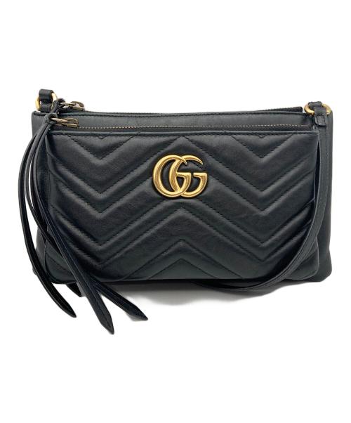 GUCCI（グッチ）GUCCI (グッチ) GGマーモントショルダーバッグ ブラックの古着・服飾アイテム