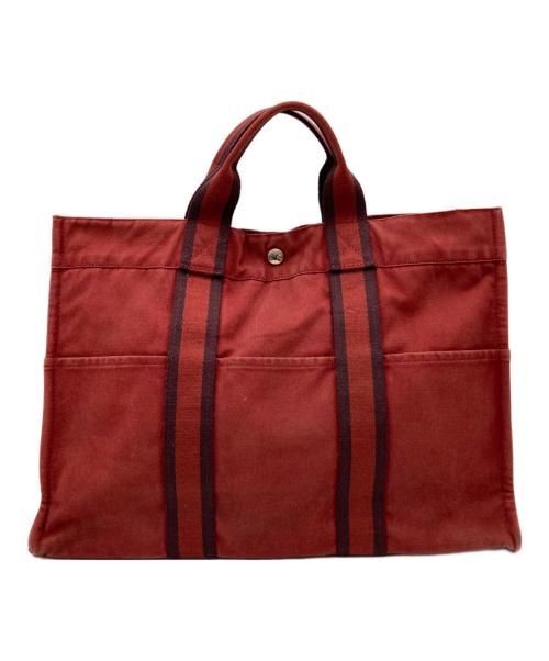 HERMES（エルメス）HERMES (エルメス) ドーヴィルMM / トートバッグ レッドの古着・服飾アイテム