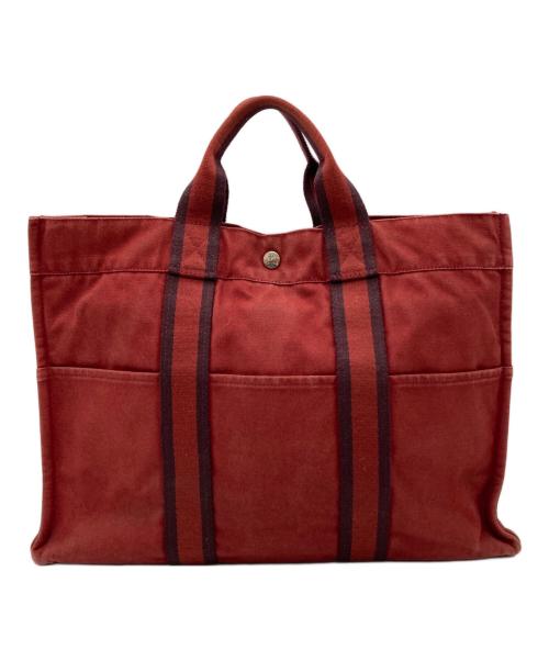 HERMES（エルメス）HERMES (エルメス) ドーヴィルMM / トートバッグ レッドの古着・服飾アイテム