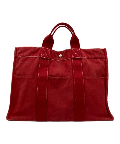 HERMES（エルメス）HERMES (エルメス) ドーヴィルMM / トートバッグ レッドの古着・服飾アイテム