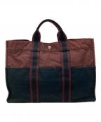 HERMESエルメス）の古着「バイカラードーヴィルMM」｜ネイビー×ブラウン