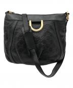 GUCCIグッチ）の古着「レザーショルダーバッグ」｜ブラック