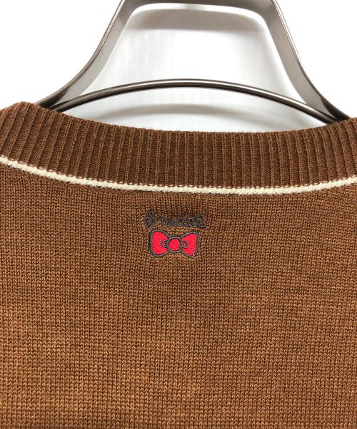 Snidel（スナイデル）Snidel (スナイデル) HELLO KITTY (ハローキティ) アーガイルカーディガン ブラウン サイズ:Freeの古着・服飾アイテム