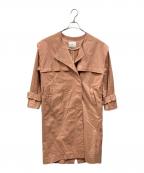 ）の古着「ノーカラーコート」｜ピンク