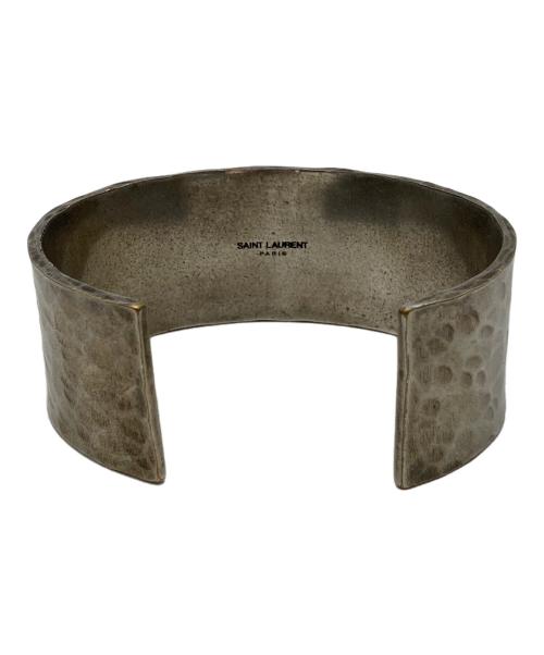 Saint Laurent Paris（サンローランパリ）Saint Laurent Paris (サンローランパリ) ハンマードオープンバングル シルバーの古着・服飾アイテム