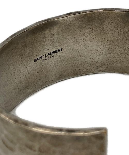 Saint Laurent Paris（サンローランパリ）Saint Laurent Paris (サンローランパリ) ハンマードオープンバングル シルバーの古着・服飾アイテム