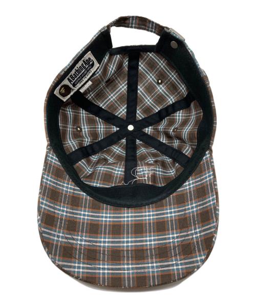 A BATHING APE（ア ベイシング エイプ）A BATHING APE (ア ベイシング エイプ) CHECK APPLIQUE PANEL CAP ブラウンの古着・服飾アイテム