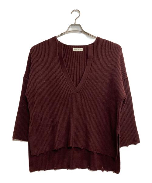 SUM1 STYLE（スミスタイル）SUM1 STYLE (スミスタイル) ダメージニット レッド サイズ:ＦＲＥＥの古着・服飾アイテム