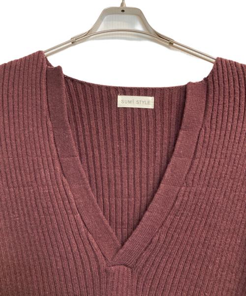 SUM1 STYLE（スミスタイル）SUM1 STYLE (スミスタイル) ダメージニット レッド サイズ:ＦＲＥＥの古着・服飾アイテム