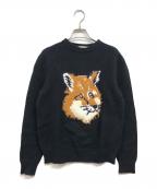 maison kitsuneメゾンキツネ）の古着「ビッグフォックスヘッドプルオーバー」｜ブラック