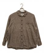 FLAXフラックス）の古着「リネンチェックシャツ」｜ベージュ