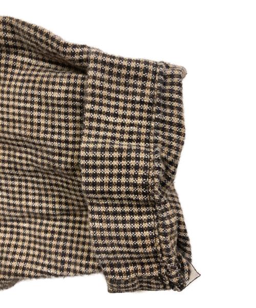FLAX（フラックス）FLAX (フラックス) リネンチェックシャツ ベージュ サイズ:Lの古着・服飾アイテム