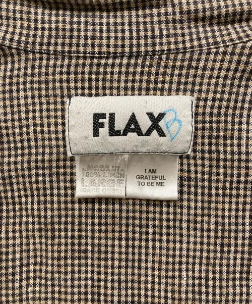 FLAX（フラックス）FLAX (フラックス) リネンチェックシャツ ベージュ サイズ:Lの古着・服飾アイテム