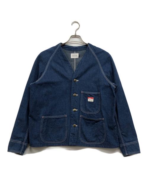 CAL O LINE（キャルオーライン）CAL O LINE (キャルオーライン) ノーカラーエンジニアデニムジャケット ブルー サイズ:Sの古着・服飾アイテム