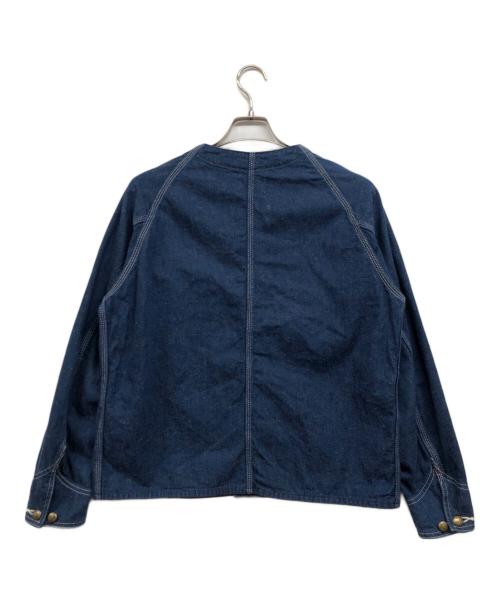 CAL O LINE（キャルオーライン）CAL O LINE (キャルオーライン) ノーカラーエンジニアデニムジャケット ブルー サイズ:Sの古着・服飾アイテム