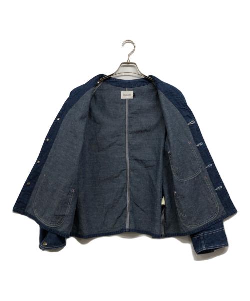 CAL O LINE（キャルオーライン）CAL O LINE (キャルオーライン) ノーカラーエンジニアデニムジャケット ブルー サイズ:Sの古着・服飾アイテム