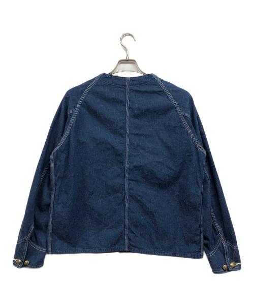 CAL O LINE（キャルオーライン）CAL O LINE (キャルオーライン) ノーカラーエンジニアデニムジャケット ブルー サイズ:Sの古着・服飾アイテム