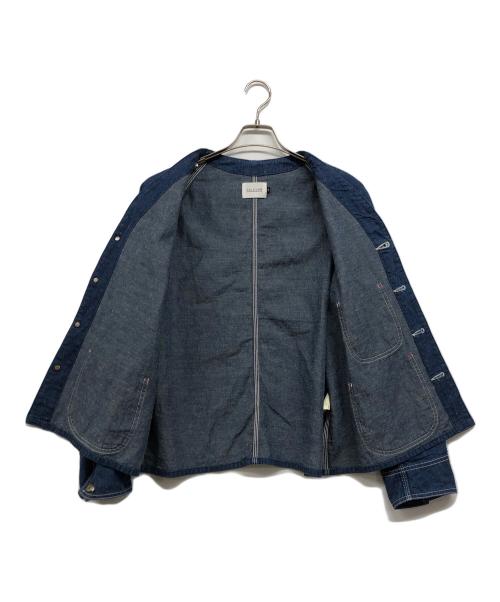 CAL O LINE（キャルオーライン）CAL O LINE (キャルオーライン) ノーカラーエンジニアデニムジャケット ブルー サイズ:Sの古着・服飾アイテム