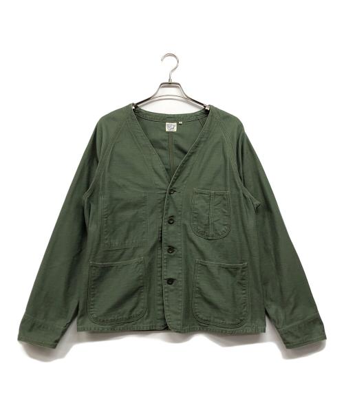 orSlow（オアスロウ）orSlow (オアスロウ) ノーカラージャケット グリーン サイズ:2の古着・服飾アイテム