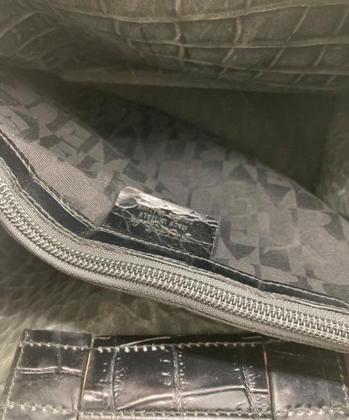 FURLA（フルラ）FURLA (フルラ) クロコ型押しハンドバッグ ブラックの古着・服飾アイテム