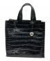 FURLA（フルラ）の古着「クロコ型押しハンドバッグ」｜ブラック