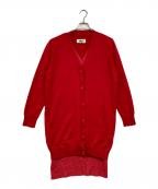 MM6 Maison Margielaエムエムシックスメゾンマルジェラ）の古着「レイヤードロングカーディガン」｜レッド