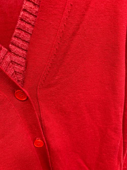 MM6 Maison Margiela（エムエムシックスメゾンマルジェラ）MM6 Maison Margiela (エムエムシックスメゾンマルジェラ) レイヤードロングカーディガン レッド サイズ:Mの古着・服飾アイテム