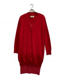 MM6 Maison Margiela（エムエムシックスメゾンマルジェラ）の古着「レイヤードロングカーディガン」｜レッド