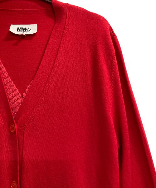 MM6 Maison Margiela（エムエムシックスメゾンマルジェラ）MM6 Maison Margiela (エムエムシックスメゾンマルジェラ) レイヤードロングカーディガン レッド サイズ:Ｍの古着・服飾アイテム