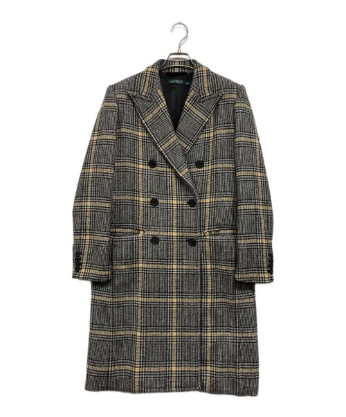LAUREN RALPH LAUREN（ローレンラルフローレン）LAUREN RALPH LAUREN (ローレンラルフローレン) グレンチェックダブルコート グレー サイズ:2の古着・服飾アイテム