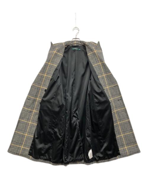 LAUREN RALPH LAUREN（ローレンラルフローレン）LAUREN RALPH LAUREN (ローレンラルフローレン) グレンチェックダブルコート グレー サイズ:2の古着・服飾アイテム