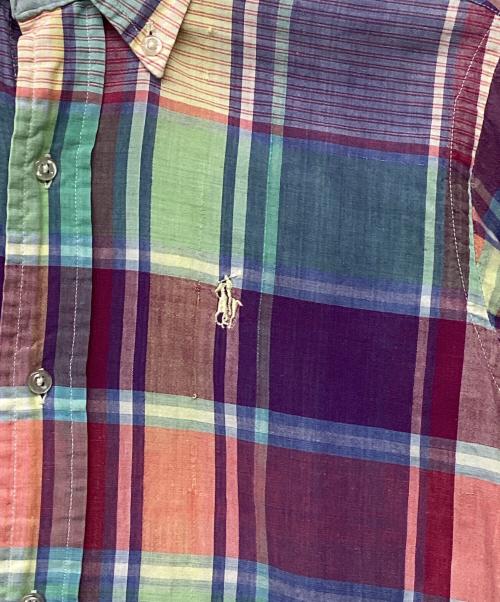 POLO RALPH LAUREN（ポロ・ラルフローレン）POLO RALPH LAUREN (ポロ・ラルフローレン) USA製ポニー刺繍チェックシャツ パープル サイズ:16の古着・服飾アイテム